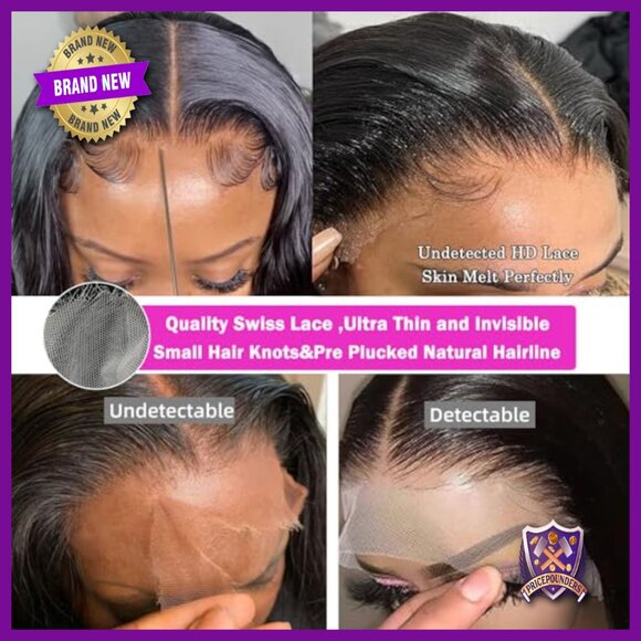 13x6 HD Lace Front Wig 28 Inch Body Wave Human Hair Glueless Wear and Go main image 4
